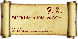 Fábián Kázmér névjegykártya
