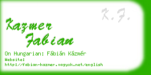 kazmer fabian business card