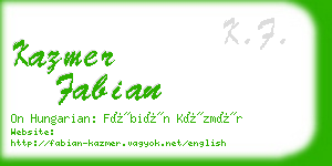 kazmer fabian business card
